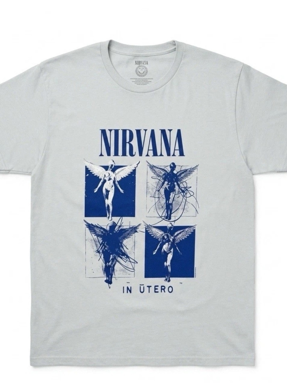 Nirvana In Utero Graphic Tee - Light Gray/Blue Large Run Like M